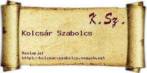 Kolcsár Szabolcs névjegykártya