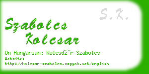 szabolcs kolcsar business card